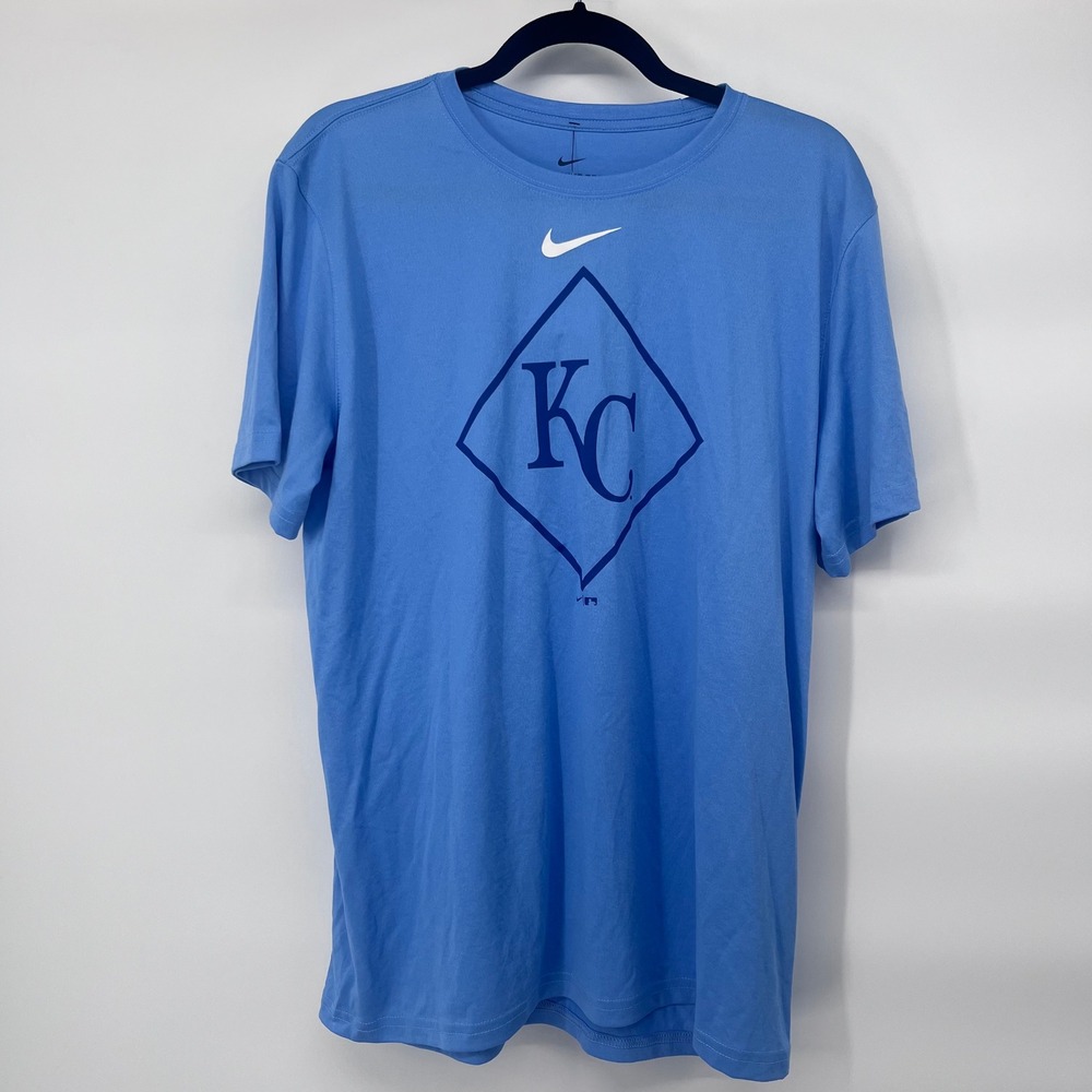 NIKE Men's Kansas‎ City Royals Baseball Dri-FIT T-Shirt Size L Blue
